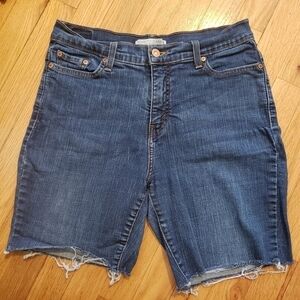Levi's 512 Perfectly Slimming High Waist Denim Cut-Off Jean Shorts Women's 14
